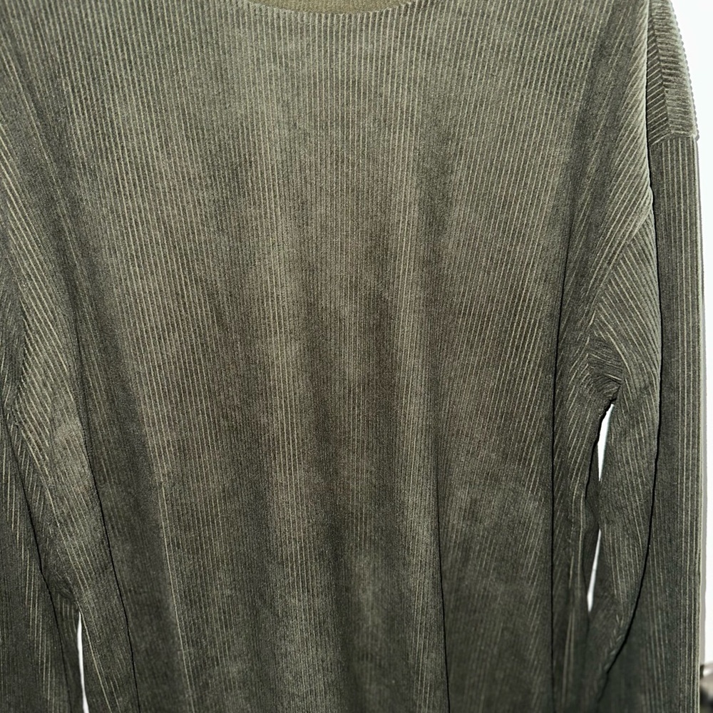 Army Green Corded OVERSIZED Sweatshirt - Picture 4 of 6